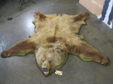 Vintage Felted Brown Bear Rug -Missing a paw TAXIDERMY