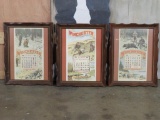 3 Vintage Winchester Repeating Arms Co. Ad Calendars in Matching Frames (ONE$)