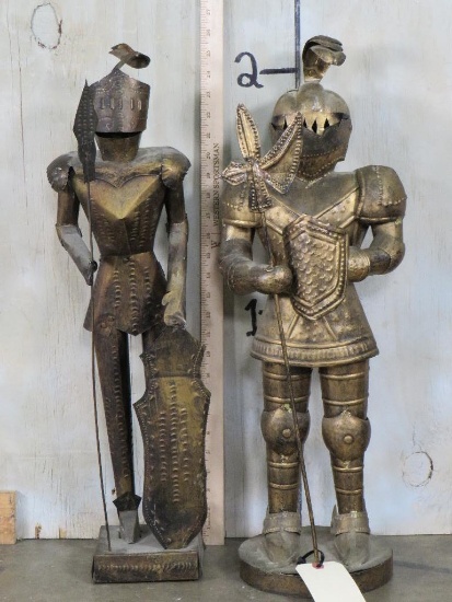 2 Small Suits of Armor -Medieval Decor Pieces made of light weight sheet metal and painted