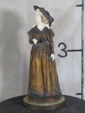 Bronze and Ivory Art Nouveau Sculpture of a Fashionable Lady
