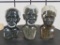 3 Small Stone African Busts, 1 Female & 2 Male (ONE$) AFRICAN ART