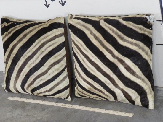 2 Zebra Hide Pillows (ONE$) TAXIDERMY