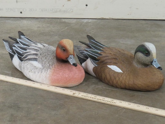 2 Beautifully Crafted Duck Decoys by Artist Jules A. Bouillet Both Signed by the Artist