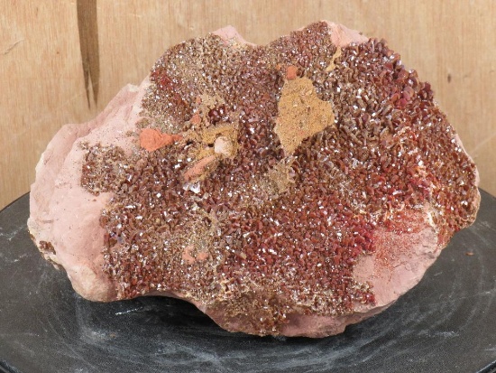 Beautiful and Rare Vanadite Crystal Formation on Red Sand Stone (Morocco) Collector Specimen