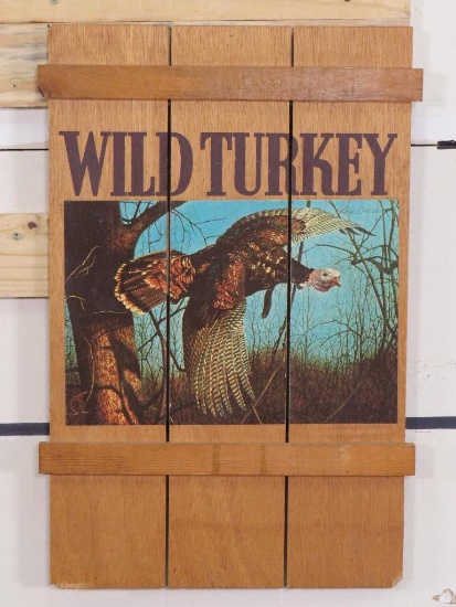(1960'S) Vintage Wood Wild Turkey Advertisement Sign BAR SIGN