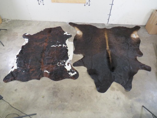 2 Cowhide Rugs (ONE$) Smaller One has some Damage TAXIDERMY