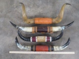 4 Sets of Vintage Mounted Longhorns (ONE$) TAXIDERMY