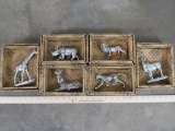 6 Resin African Animal Figurines (New in Box) DECOR