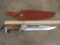 Big Wooden Handle Knife w/Leather Sheath KNIVES