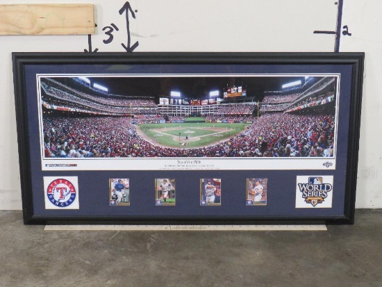 Framed Texas Rangers 2010 World Series "Top of the Fifth" Panoramic View in Rangers Ballpark
