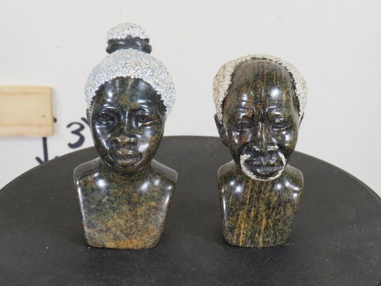 2 Miniature Stone Busts(ONE$) AFRICAN ART