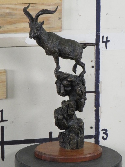 Beautiful Original Cast Bronze "Spanish Ibex" by artist Tom Tischler 6/50