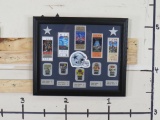 Framed Dallas Cowboys Super Bowl Win Display Case Featuring Pins & Replica Ticket Stubbs SPORTS MEM