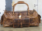 Brand New Genuine Leather Duffle Bag. 3 Exterior Compartments, Very High Quality LUGGAGE