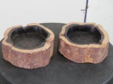 2 Natural Wood Stump Ash Trays (ONE$) FUNCTIONAL ART