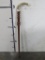 Beautiful Wood Cane w/Scrimshawed Warthog Tusk Handle AFRICAN ART