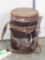 ANTIQUE Samburu Wood Container w/Leather Lid from Kenya AFRICAN ART ARTIFACTS