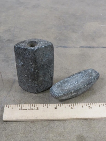 Handmade Bannerstone & Small Stone Dish, not verified but Appears to be Ancient (ONE$) ARTIFACTS