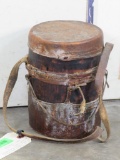 ANTIQUE Samburu Wood Container w/Leather Lid from Kenya AFRICAN ART ARTIFACTS