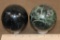 (1) BLACK TOURMALINE Sphere and (1) GREEN APATITE Sphere (ONE$)
