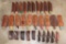 (30) Damascus Steel and Carbon Steel Knives with Leather Sheaths (ONE$)