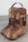 *BRAND NEW* Natural COWHIDE Boot Bag with Twin Zippers