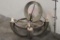 Wagon Wheel CHANDELIER with AOUDAD and MOUFLON Horns
