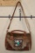 *Brand New* Brindle COW HIDE and Leather Purse with Tooled Accents
