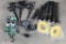 (7) Flashlights, (3) Solar Lights, Hatchet Straps, Spotlight, and Hand air pump (ONE$)
