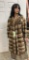 Natural MUSKRAT and LEATHER Patchwork Fur Coat