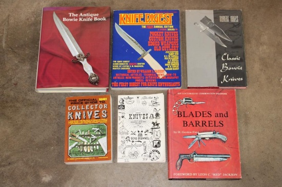 (6) BOOKS of Hunting Knives and Antique Knife Collecting Guides (ONE$)