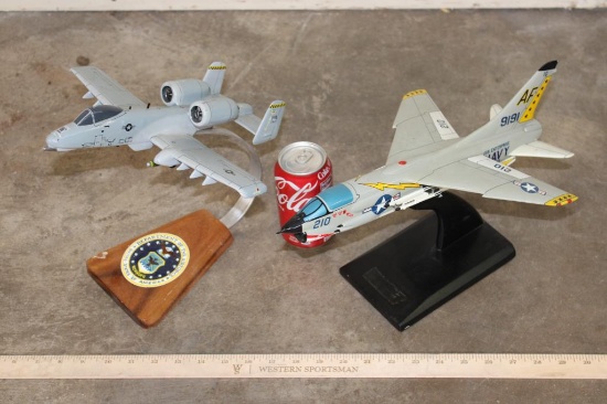 (1) Fairchild Republic A-10 Thunderbolt 2 "Warthog" USAF and (1) U.S. Navy Vought F-8 Crusader(ONE$)