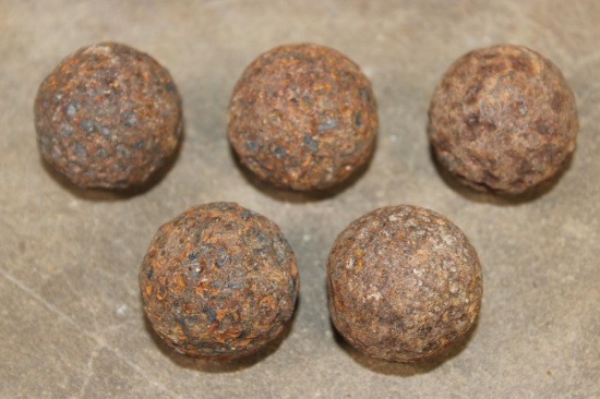 (5) Antique Civil War Era Canister Grapeshot IRON CANNON BALLS Used by the Confederate Army (ONE$)