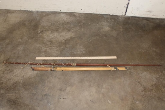 Old Indigenous African Bow with 5 Arrows