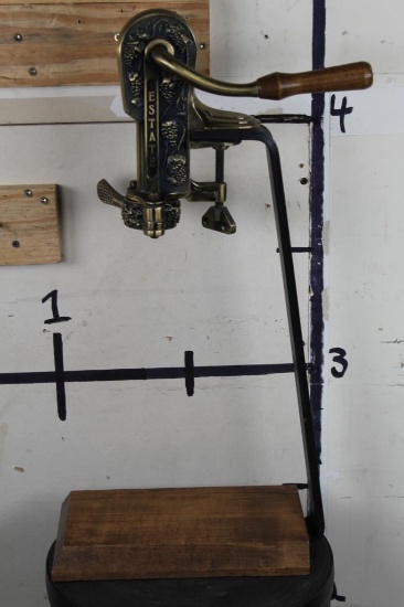 "Roger Estate" Bar Top WINE OPENER mad from Brass, Cast Iron, and Wood