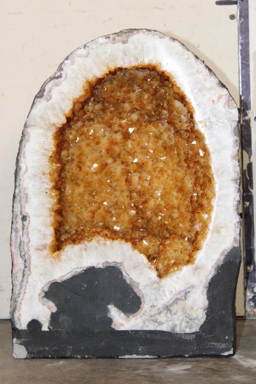 XL 69 lb CITRINE Crystal Geode Cathedral