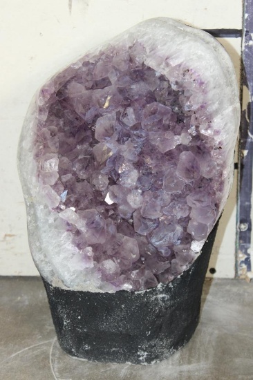Big 35 lb AMETHYST Crystal Geode with a Polished and Lacquered Base