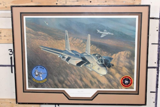 Top Gun "Range Wars" Print signed and numbered by William S. Phillips, with 2 Pilot Patches