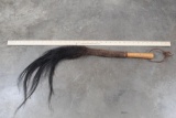 African ROAN ANTELOPE Tail Fly Whisk or Swatter with a Wooden Handle