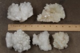 (5) Clusters of Natural and Raw White ARGONITE CAVE CALCITE, Weigh: 4 lbs (ONE$)
