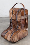 *BRAND NEW* Natural COWHIDE Boot Bag with Twin Zippers