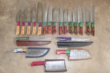 (20) Damascus Steel Chef or Butcher KNIVES (ONE$)