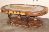 Hand-carved Wood Coffee Table with the 