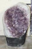 Big 35 lb AMETHYST Crystal Geode with a Polished and Lacquered Base