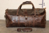 *Brand New* Brown Leather Duffle Bag with an Attachable Strap