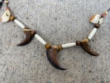 (2) Native American style BEAR Claw and ELK Ivory and Bone Necklaces (ONE$)