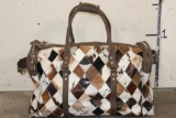 *Brand New* Patchwork Cow Hide and Leather Duffle Bag