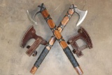 (2) Contemporary Viking Battle AXES with Carbon Steel Blades (ONE$)