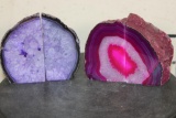 (2) Sets of Dyed Brazilian Agate BOOKENDS (ONE$)