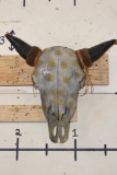 Painted and embellished BISON Skull